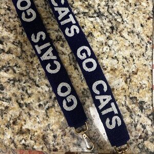 “go cats” beaded purse strap